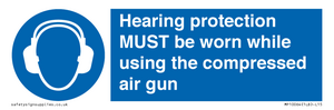 Hearing protection MUST be worn while using the compressed air gun